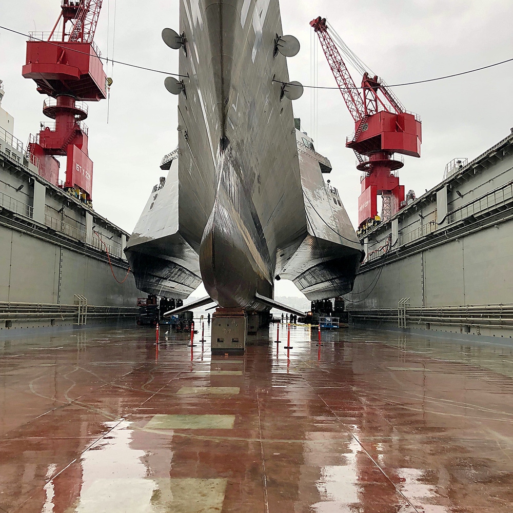Photo of a ship in a drydock